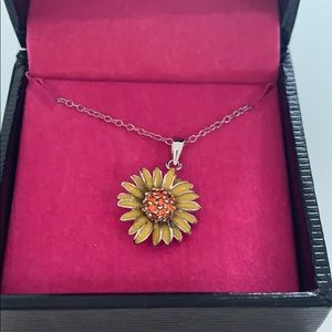 Serling silver sunflower necklace